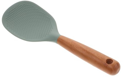 Hoement Silicone Rice Paddle Non-Stick Rice Spoon High-Temperature Resistance Comfortable Grip Kitchen Use Green