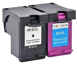 JUNWLREFR 62XL Tintenpatrone for H-*/P 200 250 258 5740 5540 5542 5640 7640 Farb-Tintenstrahldrucker All-in-One(1PCS Tri-Color)