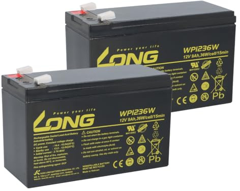 Ersatzakku Set für Eaton 5P 1150i USV, 2X 12V 9Ah AGM, hochstromfähig, VRLA, Faston 6.3 mm, wartungsfrei, 151x65x94 mm, kompatibel mit 7590116, zuverlässige Energie für IT und Netzwerke