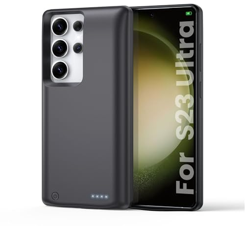 ELLENNE Cover with integrated battery for Samsung S23 Ultra 6.8 inch 10.000 mAh | Slim Slim High Capacity Rechargeable Case with Shockproof Protection TY-118