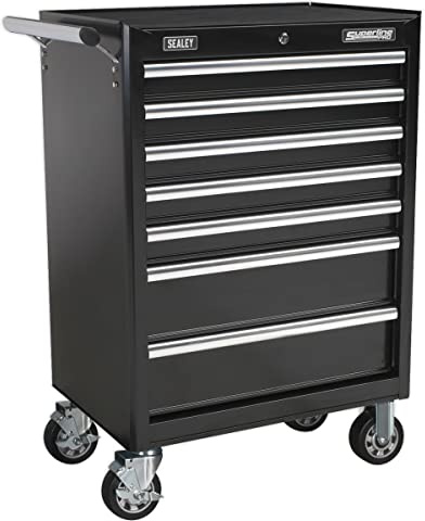 Sealey Black Rollcab 7 Drawer with Ball-Bearing Slides, 685mm x 465mm x 1005mm