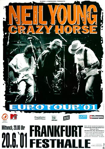 Neil Young - Mystery Train, Frankfurt 2001 » Konzertplakat/Premium Poster | Live Konzert Veranstaltung | DIN A1 «