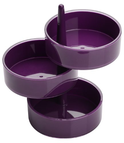 Premier Housewares Rotary Storage Tray Set, 3 Pieces - Purple