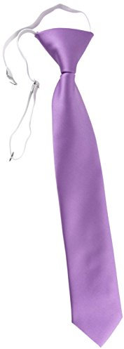 TigerTie Security Sicherheits Krawatte in dunkles flieder Uni einfarbig - vorgebunden mit Gummizug in weiss