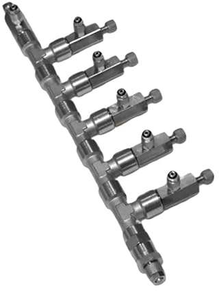 Hiwi CO2 Verteiler 6-Fach mit 4/6 Schlauchanschluss+RV Nadelventil Made in Germany