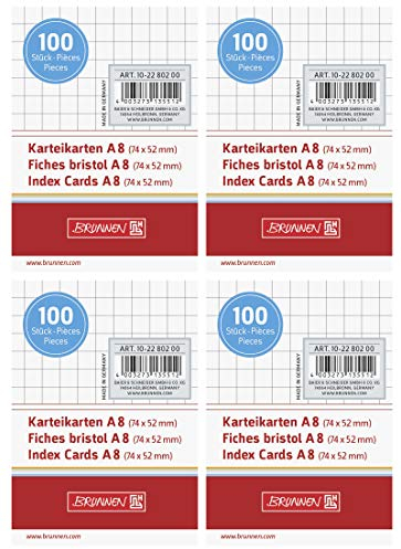 Brunnen Karteikarten A8 74 x 52mm (500 Karteikarten A8 kariert)