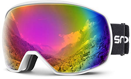 Skibrille Damen und Herren Snowboardbrille Doppel-Objektiv OTG UV400 Schutz Anti-Beschlag Winddicht Ski Schutzbrille Helmkompatibel für Skifahren Motorrad Fahrrad Skaten