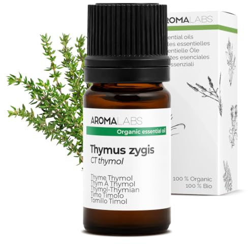 Bio - Thyme Thymol Essential Oil - 5mL - 100% Pure, Natural, Chemotyped and AB Certified - AROMA LABS (French Brand)
