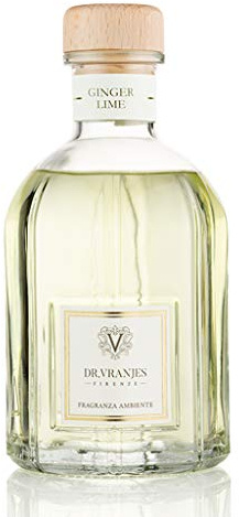 Dr. Vranjes - Ginger Lime 500 ml Diffuser + Doppelback weiße Stäbchen (3 Stück) - Luxus-Raumduft, Made in Italy, Hauptnote: Fruchtig, Duftpyrammide: Limette, Ingwer, Weißer Pfeffer