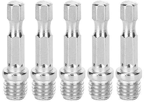 M10 Drill Chuck Adapter, 5Pcs Thread Lock Screw Hex Shank Drill Connecting Rod Adapter Electric Drills Screw Shaft Disk Conversion Stick for Impact Driver