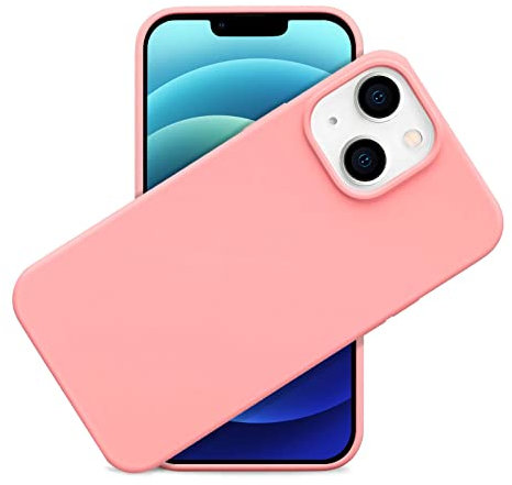 Imikoko iPhone 13 Mini Silicone Case Pink, Liquid Silicone Gel Rubber Cover with Microfiber Lining for 5.4 inch
