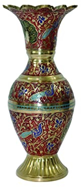 UNIVERSAL HUB Traditionelle Blumenvase Antike Messing Topf Mittelstücke Indische Dekorative Designer Vase für Home Office Diwali Dekorationen Geschenkartikel