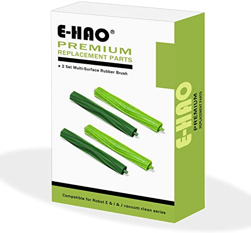 E-HAO 2 Brosse de Rouleaux en Caoutchouc à Vide réglé Remplacement de la iRobot Roomba i & j & e, Combo i & j, Pièces d'accessoires pour i1+/i2+/i3+/i4+/i5+/i6+/i7+/i8+/j5+/j6+/j7+/j8+/j9+/e5/e6