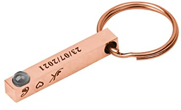 Porte-clés d'image personnalisé pour hommes femmes porte-clés de projection de photo je t'aime porte-clés,Gold