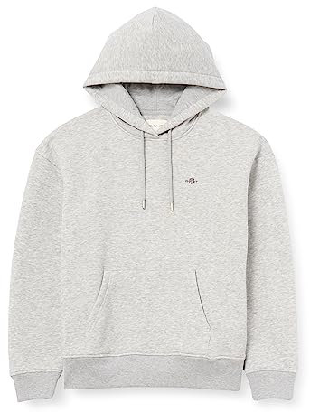 GANT Damen REL Shield Hoodie Logo Kapuzenpullover, Light Grey Melange, XS