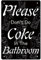 CREATCABIN Please Don't Coke In The Bathroom Blechschild Metall Vintage Lustige Badezimmerregeln Wanddekoration Kunstwand Eisen Malerei Plakette Poster Rustikal Für Zuhause Küche Restaurant 8x12 Zoll