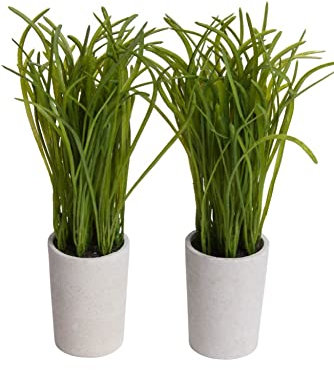 Botanic-Haus künstlicher Grasbusch im grauen Topf (2 Stück)