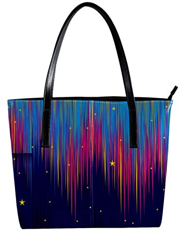 Schultertasche, leicht, lässig, Schultasche, Lehrertasche, Handtasche, Geldbörse, schönes Nordlicht, Mehrfarbig