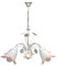e-energy Lampadario 5xE14 Montatura Bianco Oro Vetro Scavo Sintetico Bianco Sfumato Rosa Vera