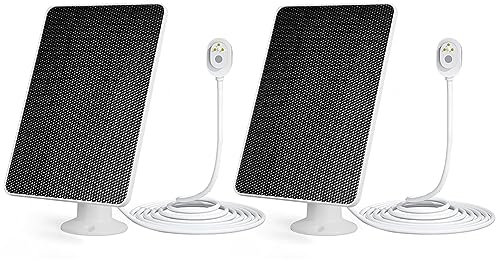 Fiorky Portable Solar Panel, 10W Solar Panel with Charging Cable IP Camera Charger Wall Mount 360 Adjustable Bracket IP65 Waterproof for Arlo Ultra/Ultra 2/Pro 3/Pro 4/Pro 3