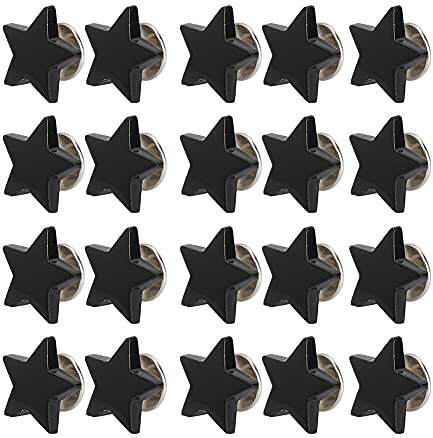 Remache en Forma de Estrella Botón de Perno Pentagrama Estrellas Accesorios Bolsas Decoración Remaches Zapatos Ropa 20 Piezas Collares Diy Remache Leathercraft Remaches (negro
