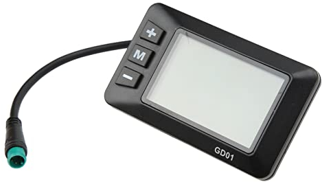 Tbest E Bike Display LCD 5 Pin, E Bike Display LCD 5 Pin,Elektrofahrrad-LCD-Display,Elektrofahrrad-Display 36 V 48 V LCD Gd01 Display 5-Poliger Wasserdichter Stecker Für 22,2 Mm Lenker