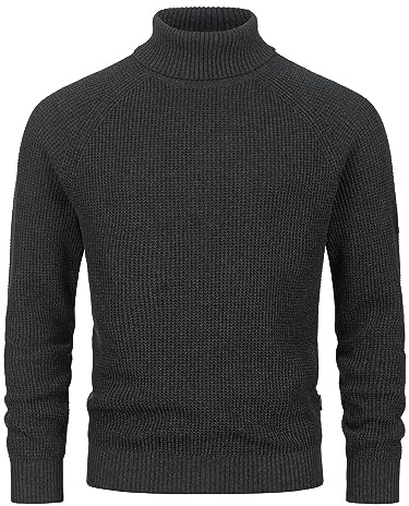 Indicode Herren INHarlan Feinstrick Pullover mit Rollkragen aus Baumwolle | Klassischer Feinstrickpullover aus Baumwolle mit Rollkragen, Herrenpullover, Strickpullover, Freizeitpullover für Männer