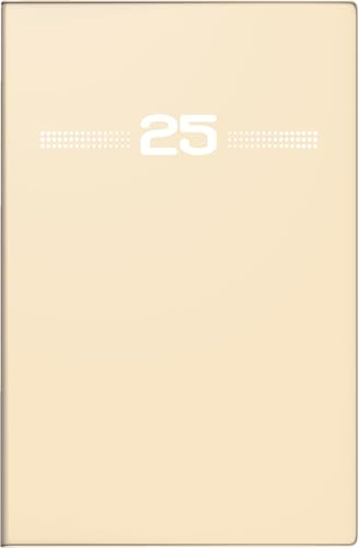 rido/idé Taschenkalender Modell partner/Industrie I (2025), 2 Seiten = 1 Woche, A7, 144 Seiten, Kunststoff-Einband, sand
