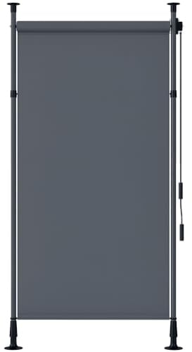 Outsunny Store Extérieur sur Pied Rétractable 1,5 x 2,2-3,1 m Gris Foncé | Store Manuel Rétractable, Store Enroulable, Longueur Réglable, avec Manivelle, Métal Alu., Polyester