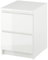 Generisch Kommode MALM 2 Schubladen 40x55 cm Weiß Hochglanz