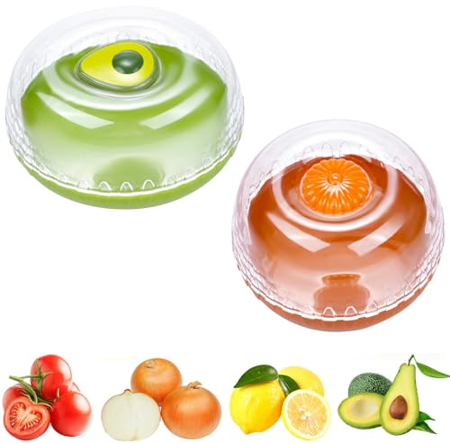 SOONPAM Frischhaltedosen mit Deckel Schüssel für Kühlschrank Aufbewahrungsbehälter für Obst- und Gemüse Avocado-Sparer Zwiebelbehälter 2Pcs