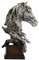 FLCPJGV Retro Pferdekopf Statue Display Dekoration Büro Desktop Wein Skulptur, Silber