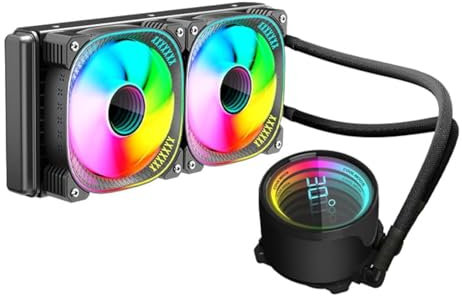 Liquid Freezer 240 360 A-RGB - Water Cooling PC, CPU Temperature Display Perspective Mirror Water Cooler, Compatible Intel & AMD Platforms, Efficient Mute Cooling Pump, Fan: 800-1800 RPM (240 Black)
