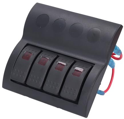 Panel de Interruptor de Encendido y Apagado Panel de Interruptor Eléctrico a Prueba de Golpes DC12V 24V IP65 de Alta Resistencia con 4 Protecciones de Sobrecarga para RV