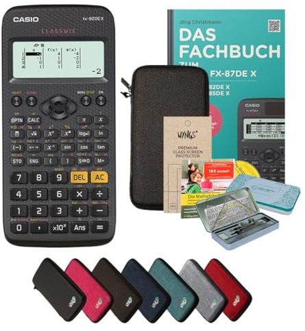 CALCUSO Streberpaket Dunkelgrau mit Taschenrechner Casio FX-82DE X