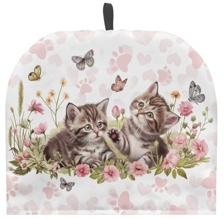 Coloranimal Bonita tetera de gato acogedora cubierta antipolvo para mantener el hervidor caliente, resistente al calor, funda protectora para tetera de té kawaii, funda protectora para cafetera,