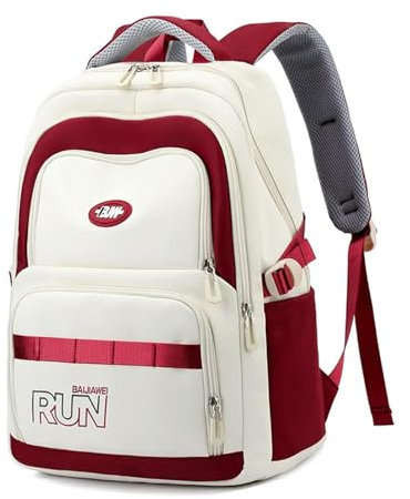 CMZYBBD Schulrucksack Rucksackmänner Frauen Für Mädchen Jungen Wasserfest Primary Junior Rucksack Mit Laptop-kompartiment Anti-Theft-mehrfach-Pocket-red