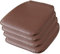LinFortune Stuhlkissen Leder Küchenstuhlkissen Form Sitzkissen und Esszimmerstuhlpolster 43 x 40 cm rutschfeste Gummirückseite 1/2/4 Packungen (Farbe: Braun 3 Größe: 4er Set)