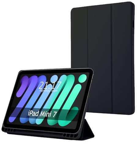 Coque avec rabat Smart pour Apple iPad Mini 7 (2024) Couleur noire