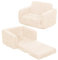 2 in 1 Kindersofa Ausklappbar, Kindersessel ab 1 Jahr für Kinderzimmer, Leichtes Kindercouch mit Abnehmbarem Cover, Mini Kinder Sofa für Spielzimmer, Geschenk für Mädchen und Jungen, Beige