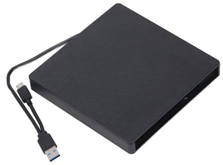 Plyisty Laptop External Drive Box, Detachable Type A Type C USB3.0 Optical Drive Enclosure with Serial ATA Interface, CD Drive Box for 12.7mm CD, DVD Drives