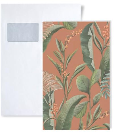 1 ÉCHANTILLON S-394362-GU Profhome Papier peint floral palmiers | ÉCHANTILLON de Papier peint au format A4
