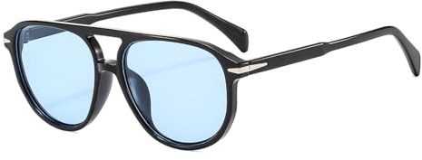 YAMEIZE Retro Stil Pilot Doppel Brücke - Sonnenbrille für Damen Herren Klassische 70er Runde Sonnenbrille Stilvolle Brillen Fahren