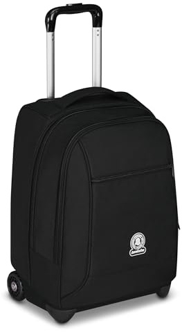 Invicta Trolley New Benin, 2 in 1, Schulranzen mit Rollen, Rucksack mit Trolleyfunktion für Schule, Reisen, Mädchen und Jungen, schwarz, Rollkoffer, mit Trinkflaschenfach