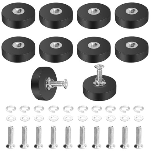 10 Pezzi Magneti gommati resistenti, antiscivolo, 22mm Magneti Rotondi Con M4 Filettatura, Forza di Trazione di 5,5kg, per veicoli,lampade,strumenti di collegamento,viti,ganci