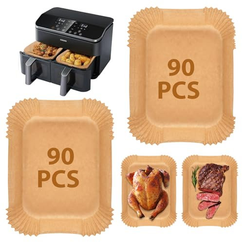 QOUBNIC Papel para Freidora de Aire Dual Zone, Papel Freidora Aire Para la Freidora de Aire Caliente Para COSORI de 8,5L, Accesorios Freidora de Aire Papels Air Fryer