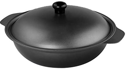 Mini cocotte Wok en Fonte antiadhésive avec Couvercle, 22 cm (20 cm)