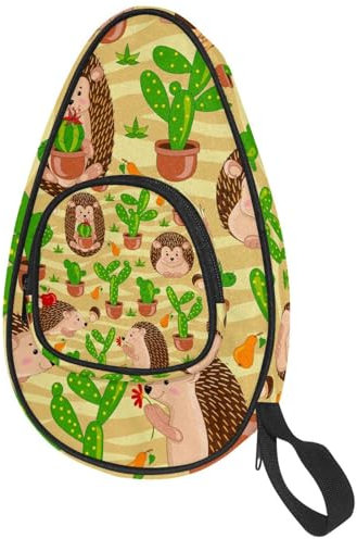 VAPOKF Housse pour raquette de tennis de table, motif hérisson, cactus, cactus, cactus, pagaie, ping-pong, raquette de tennis de table avec pochette pour 4 à 5 balles