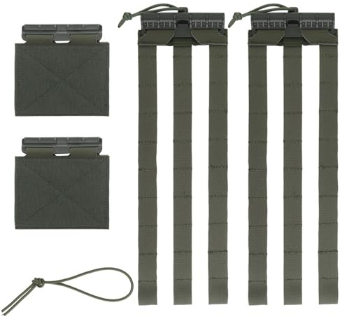 Tacticals Cummerbund Quick Release Buckle Set Kits 2-Band for JPC 1.0, JPC 2.0, AVS and SPC Airsofts Vest Plate Carriers Mounting Strap Quick(Green)