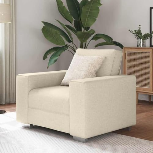 WSJHUHK Sofa mit Kissen mit Kissen, Beige, 100 x 77 x 82 cm, Leinen-Möbel, Sofas